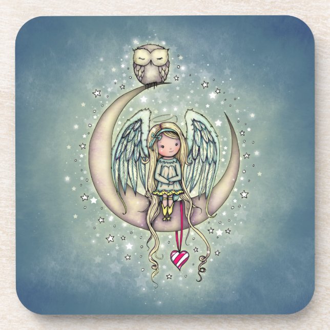 Dessous-de-verre Art illustré Twinkle Little Angel and Owl (Devant)