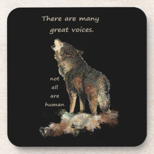 Dessous-de-verre Art inspiré de citation de loup de beaucoup de