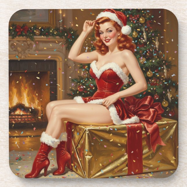 Dessous-de-verre Art intégré Père Noël vintage (Devant)