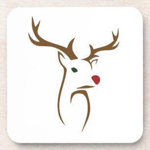 Dessous-de-verre Art minimaliste moderne de la ligne de cerfs Noël