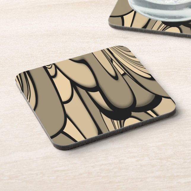 Dessous-de-verre Art Moderne Fondre des teintes Brown (Côté gauche)