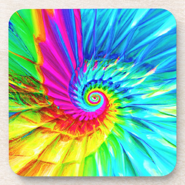 Dessous-de-verre Art Motif de la spirale éclatée de couleur (Devant)