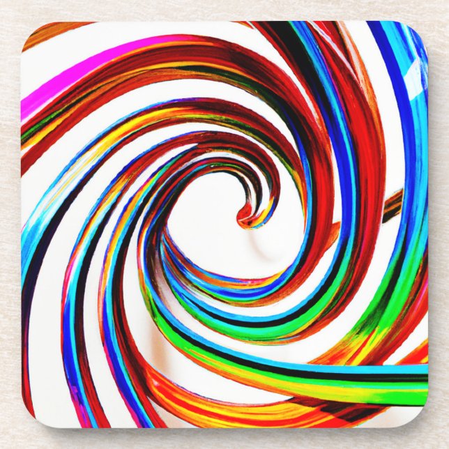 Dessous-de-verre Art Motif spiral coloré (Devant)