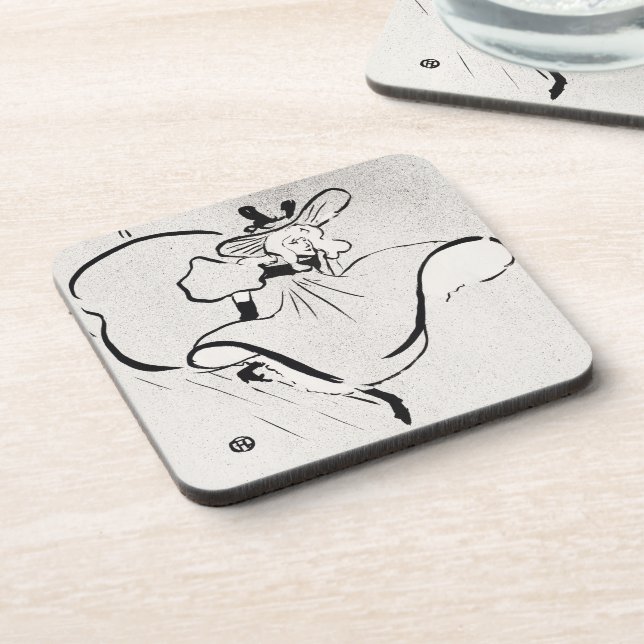 Dessous-de-verre Art noir et blanc Jane Avril par Toulouse Lautrec (Côté gauche)