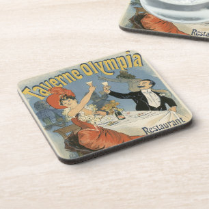 Dessous-de-verre Art Nouveau vintage, Restaurant Taverne Olympia