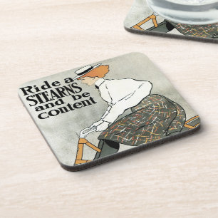 Dessous-de-verre Art Nouveau Vintage, Roulez sur des vélos Sterns B