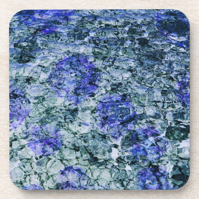 Dessous-de-verre Art numérique d'aquarelle bleue arrière - plan abs (Devant)