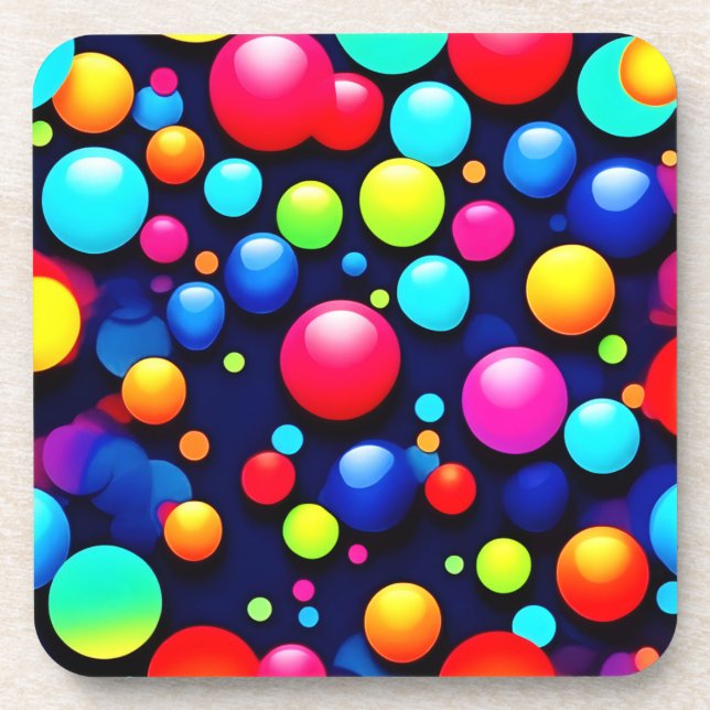 Dessous-de-verre Art Pop Bulles Vibrant (Devant)