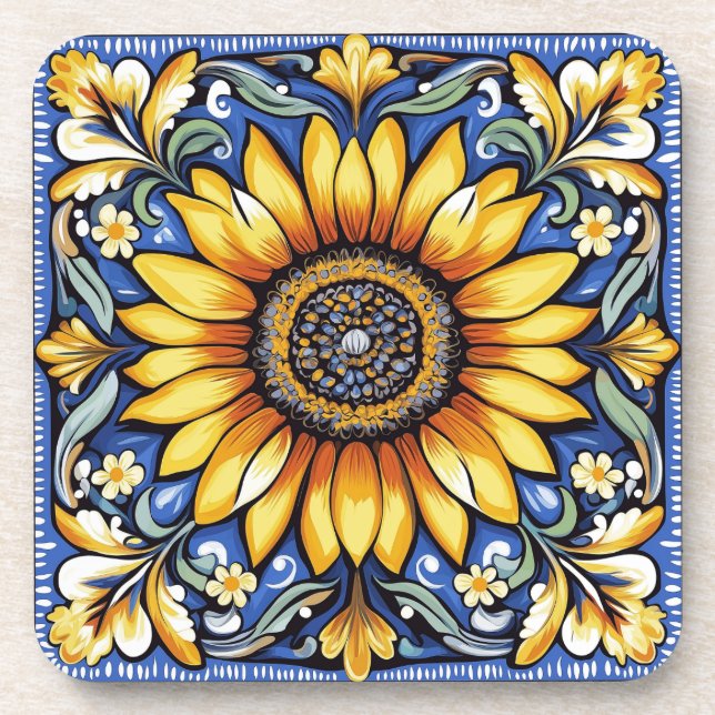Dessous-de-verre art populaire floral ukrainien  (Devant)