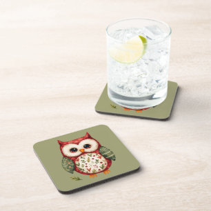 Dessous-de-verre Art populaire patchwork hibou Cottagecore