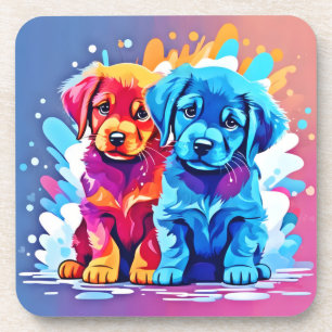 Dessous-de-verre Art Puppy Coloré
