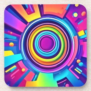 Dessous-de-verre Art Vortex Psychédélique Vibrant