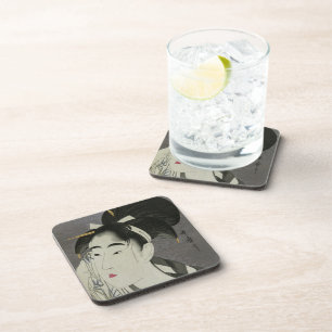 Dessous de verre Ase O Fuku Onna de Kitagawa Utama