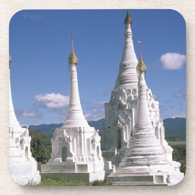 Dessous-de-verre Asie, Myanmar, lac Inle. Pagodes. 2 (Devant)