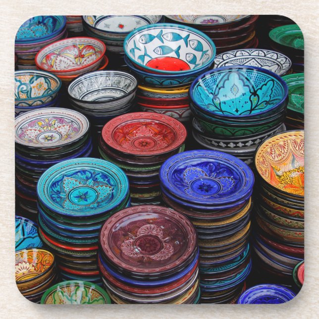 Dessous-de-verre Assiettes marocaines au marché (Devant)
