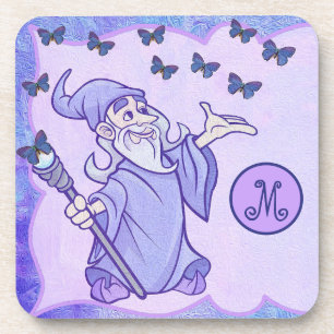 Dessous-de-verre Assistant magique Monogramme avec papillons
