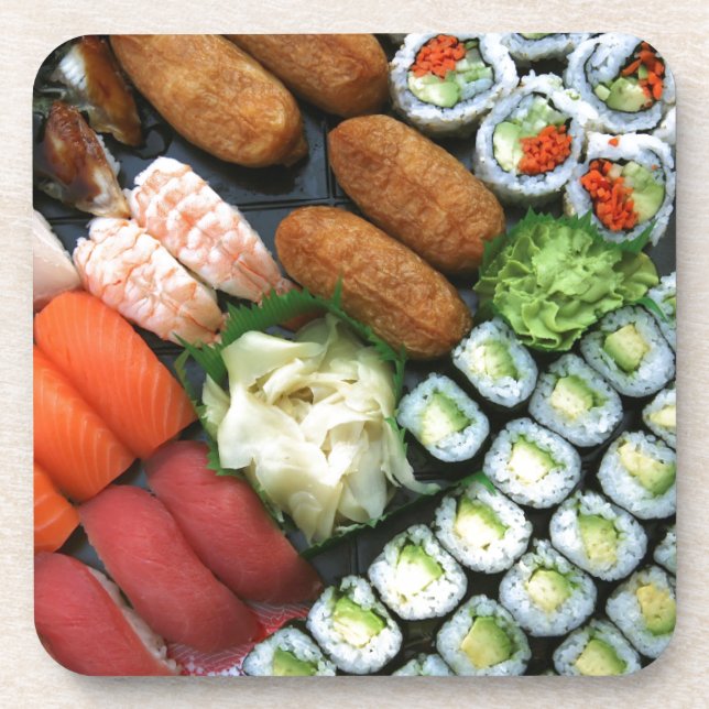 Dessous-de-verre Assortiment de sushis japonais préférés (Devant)