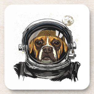 Dessous-de-verre Astronaut Boxer Dog Exploration spatiale Astronomi