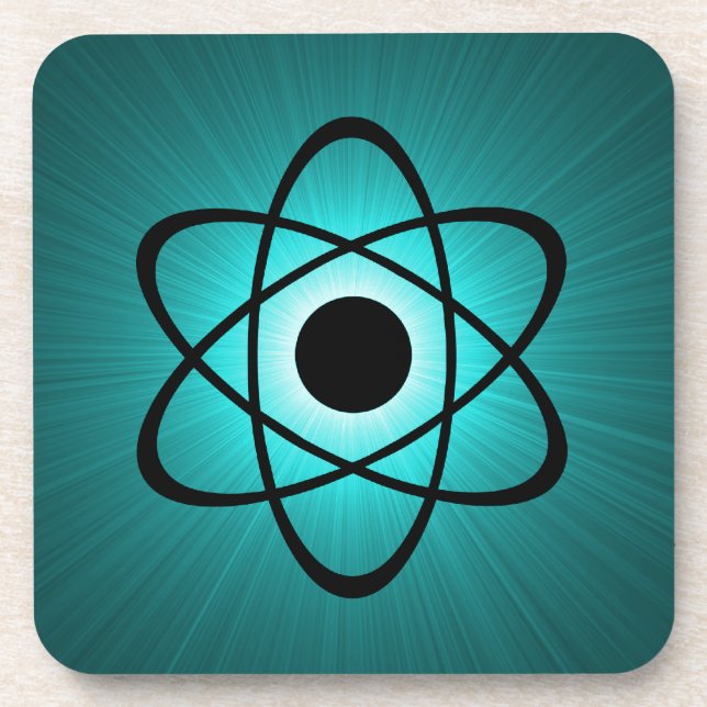 Dessous de verre atomique Nerdy, Turquoise (Devant)