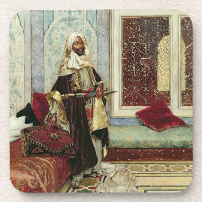 Dessous-de-verre Attendant une assistance (huile sur le panneau) (Devant)