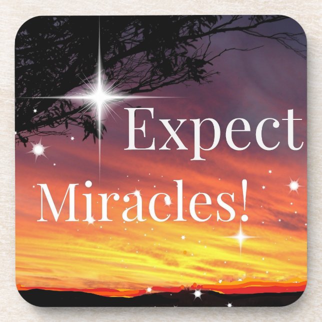 Dessous-de-verre Attendez-vous à Miracles Sparkle Sunset Inspiratio (Devant)