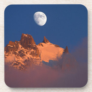 Dessous-de-verre Au lever du soleil Aiguille du Plan Chamonix, Fr