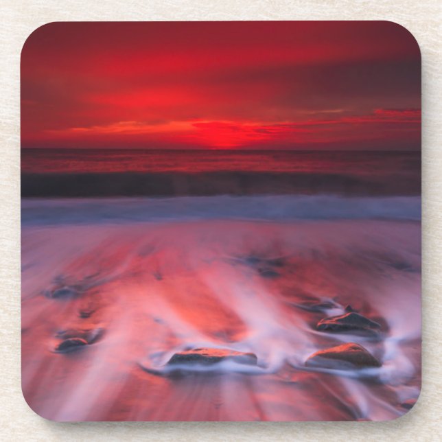 Dessous-de-verre Aube au-dessus de la mer orageuse (Devant)