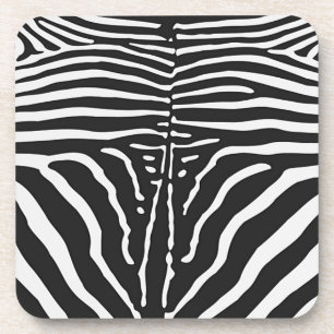 Dessous-de-verre Authentic Zebra Skin Print - noir blanc strié