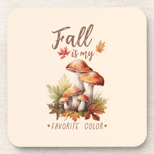 Dessous-de-verre Automne Est Ma Couleur Préférée - Champignons & Fe (Devant)