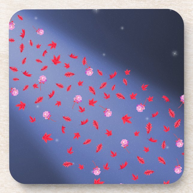 Dessous-de-verre Automne Rose Night Sky Plastic (Devant)
