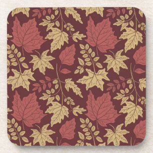 Dessous-de-verre Automne Rouge Feuille Beige Bourgogne Dessous de v