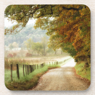 Dessous-de-verre Automne sur une route de campagne