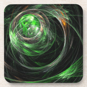 Dessous-de-verre Autour du monde Green Abstrait Art Cork Dessous de
