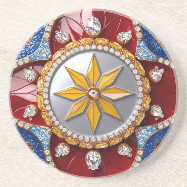 Dessous de verre aux couleurs colombiennes (Devant)