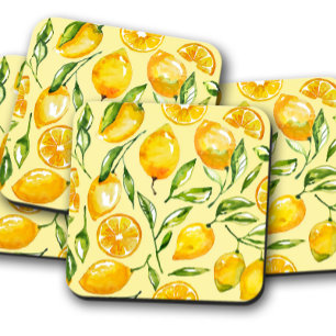 Dessous de verre aux fruits de citron jaune   Ense