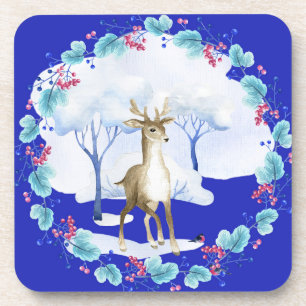 Dessous de verre avec cerf et une couronne
