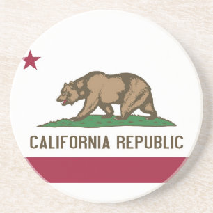 Dessous de verre avec Drapeau de la Californie, US