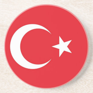 Dessous de verre avec drapeau de la Turquie