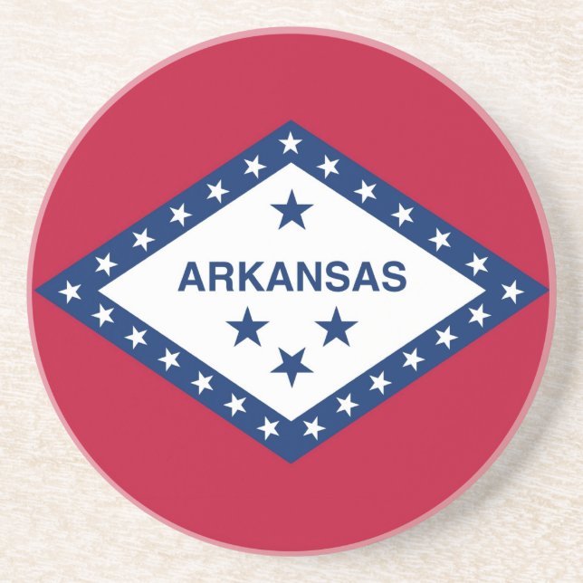 Dessous de verre avec Drapeau de l'Arkansas, États (Devant)