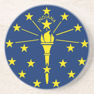 Dessous de verre avec Drapeau de l'Indiana, USA