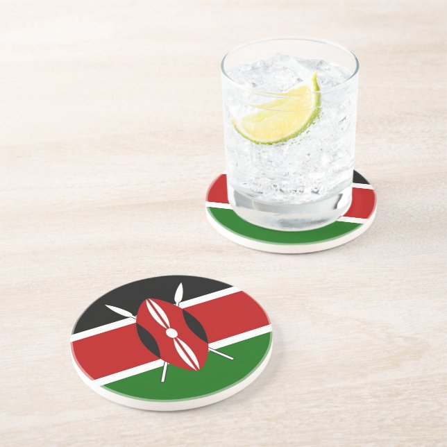 Dessous de verre avec drapeau du Kenya (Côté)
