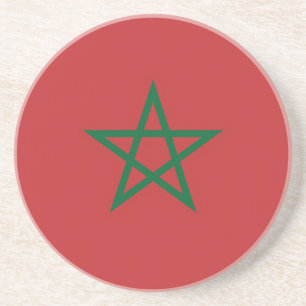 Dessous de verre avec drapeau du Maroc