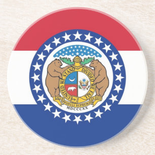 Dessous de verre avec Drapeau du Missouri, USA