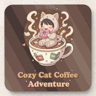 Dessous-de-verre Aventure artistique du café Cozy Cat