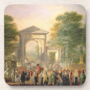 Dessous-de-verre Avenue avant les jardins botaniques à Madrid, 178