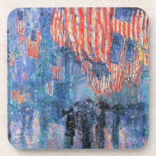 Dessous-de-verre Avenue dans la pluie par Frederick Childe Hassam