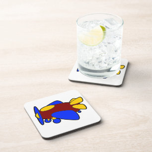 Dessous-de-verre Avion mignon coloré Cartoon Plane pour enfants