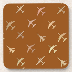 Dessous-de-verre Avions de combat, sur bronze foncé