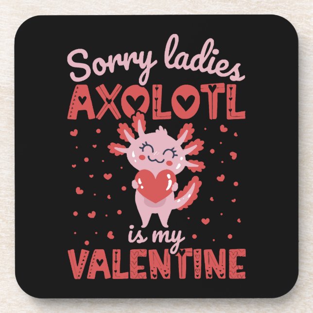 Dessous-de-verre Axolotl est mon valentin (Devant)