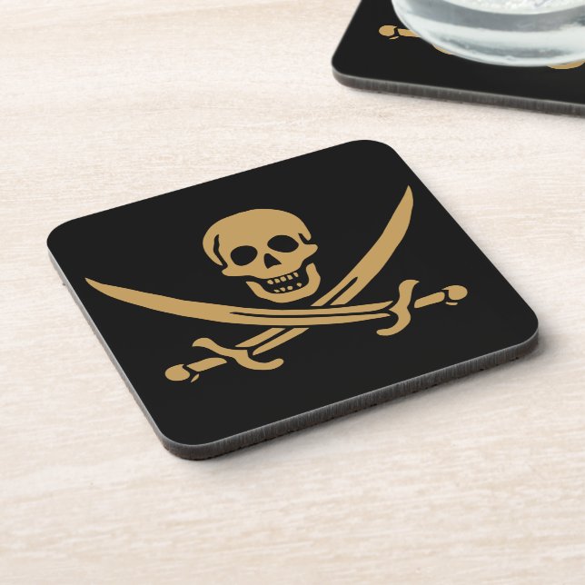 Dessous-de-verre Aztec Gold Crâne et cutlass Pirate Calico Jack (Côté gauche)